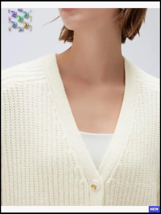 Oversized V-Neck Cardigan Chunky Knit Button Down Long Sleeve Loose Fit - Picture 4 of 7